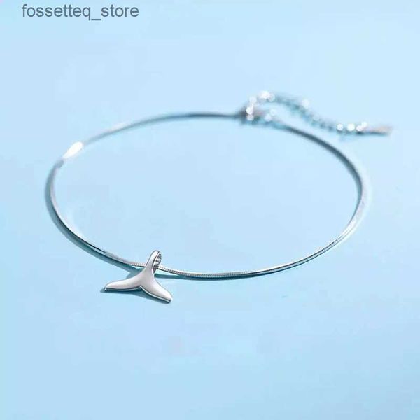 Fußkänen Miqiao auf dem Bein weiblich 925 Sterling Silber Frauen Meerjungfrau Schwanzkettentemperament Temperament Fußkette Schmuck Sommer L46