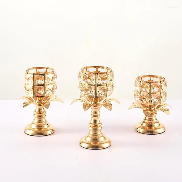 Titulares de vela European Crystal titular fofo chá de casamento leve mesa de decoração central peças castiçais para casa em casa
