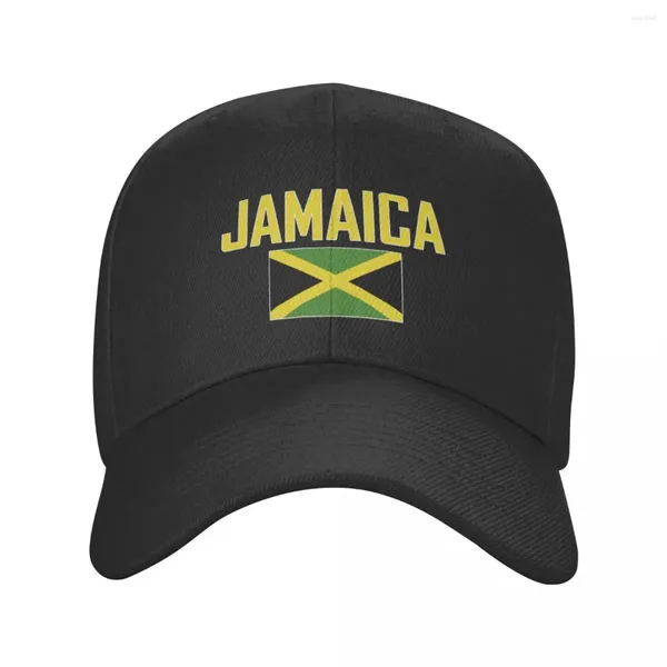 Ballkappen Jamaica Country -Name mit Flagge Sun Baseball Cap atmremable Männer Frauen Outdoor Fußballhut für Geschenk