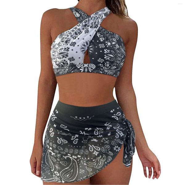 Menas de banho feminina Swimshits Swims para mulheres Indie Folk Print Cover Up Beach Suit