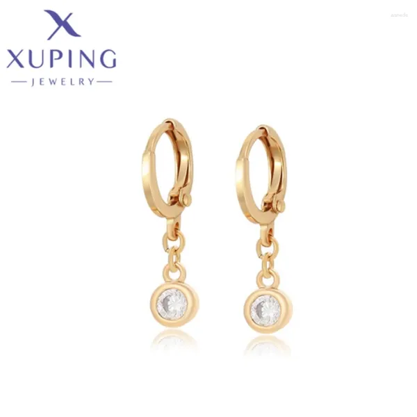 Hoop Ohrringe Xuping Jewelry Hochwertige modische runde helle goldene Farbe Sagring für Frauen Mädchen Valentinstag Geschenk x000763900