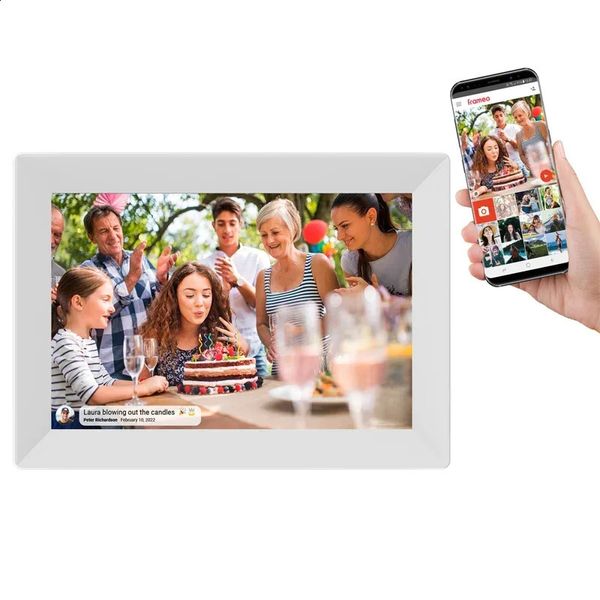 32 GB Speicher WiFi Frameo Digital Po Frame 101 Zoll Smart Bild LED Backlight HD Touchscreen Geschenk 240401