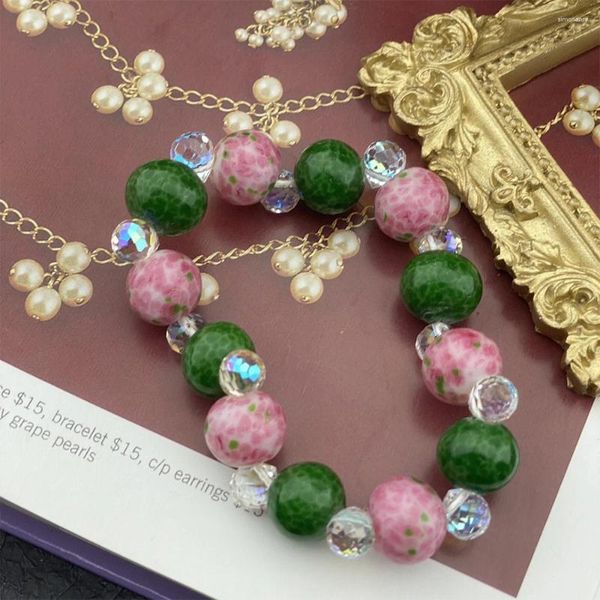 Strand Trendy Vintage Temperament Glass Beads Bracciale per Girl Girl Regalo per feste a mano gioielli