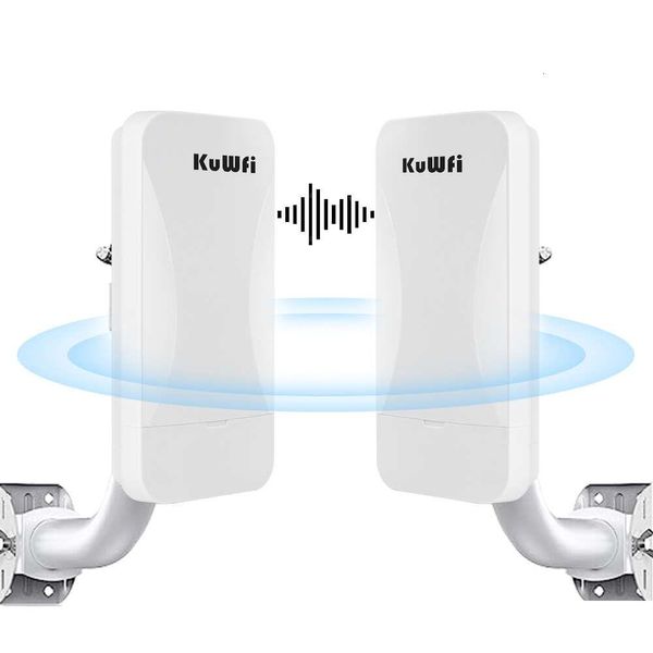 Router kuwfi 300 Mbit / s WiFi Router Outdoor drahtlose Brücke 2.4G Repeater Extender Punkt auf 1 km mit Wan Lan Port Drop Delivery Computer otiws