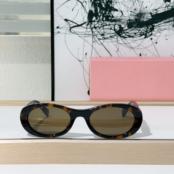 Miui Sonnenbrille Sonnenbrille für Frauen Retro Eyewear Tortoise Shell Ovale Sonnenbrille Süßes europäisches und amerikanisches Retro -Stil gutes Material kleines Vintage -Sonnenbrillen