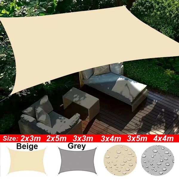 Außen-Markisen wasserdichte Sonnenschatten Segel Garten Canopi für Terrace Car Canvas Markisen Rechteck Pool Sonnenschild Segel Segel 5 240327