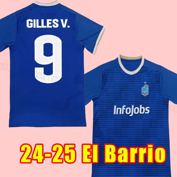 Os fãs estão no topo de 2023 El Barrio Kings Mens camisas de futebol caseiras camisas de futebol azul tamanho de manga curta Size s ~ 2xl