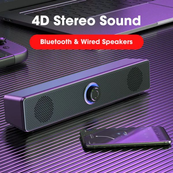 Alto -falantes Surround Sound Bar Wired Computador alto