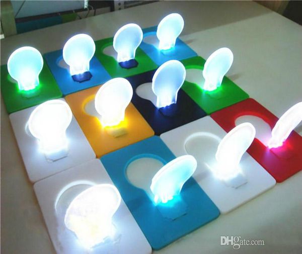 LED Kart Mini Cüzdan Cep Kredi Kartı Boyut Taşınabilir LED Gece Işık Lamba Ampulleri Kamp Yürüyüşü Outdoor6868007