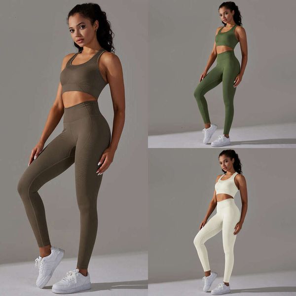 Lu Allinee Outfit Autfit Allinea Sert Sport Sport Set Bra Allenamento con leggings in vita alta Abito da donna per fitness abbigliamento da palestra jogger gry limone donna signora