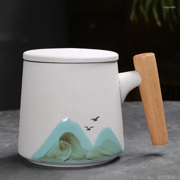 Mughe 1pc Modello creativo Mountain Mug Ceramic Ceramic Studio Soggio