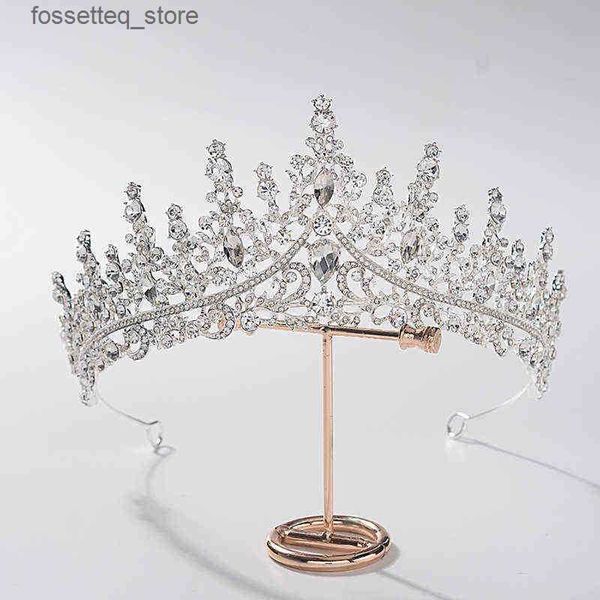 Gioielli per capelli per matrimoni Kmvexo Rose Gold Bride Crowns Princess Chiesa Birtay Headband Vintage Bridal Party Gift 1126954436467958 L240402