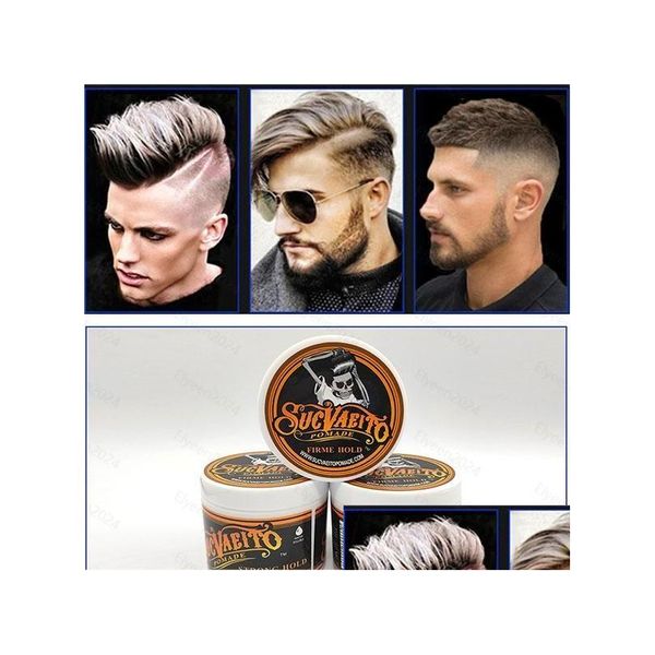 Pomades cera su Suavecito Pomade Hold Gel di fango cera per olio di capelli luminoso 113G Drop Drop Delivery Products Styling Strumenti OT8RC