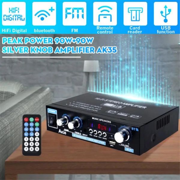 Verstärker 2 Kanal AK35 800W Home Digitalverstärker Bass Audio Power Bluetooth 5.0 Verstärker HiFi FM Auto Music Subwoofer -Lautsprecher