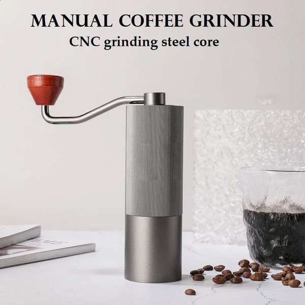 Manuelles Kaffeemühle Handverstellbarer Stahlkern für Küche tragbares Hand -Espresso -Kaffee -Mahlwerkzeug 240328