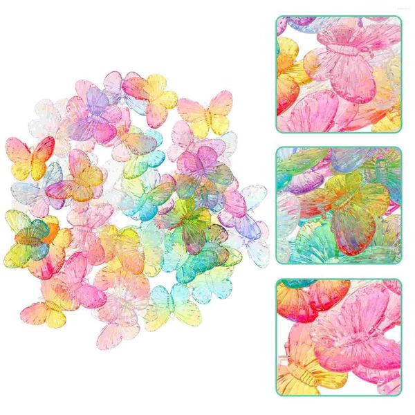 Vasos 50 PCs acrílico Butterfly Nail Decors de fantasia Decorações de joias