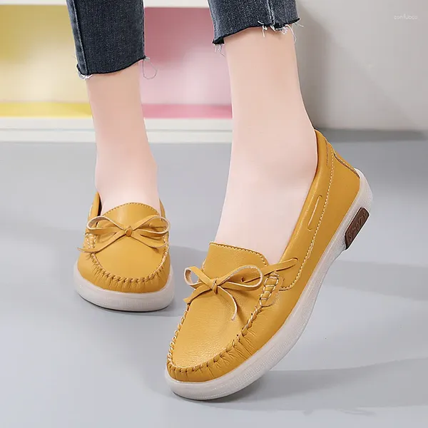 Lässige Schuhe Frauen beige Mode Herbst Sommer Weiche Leder Frau Wohnungen Loafer hochwertige Damen Luxusdesigner