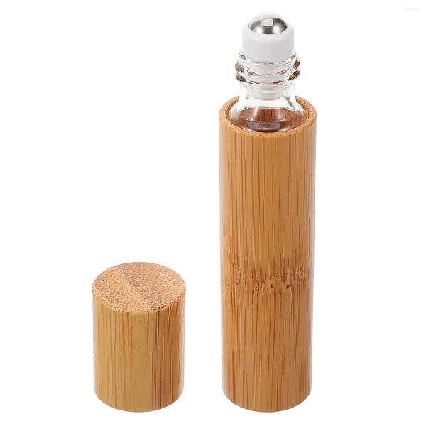Depolama şişeleri tüm bambu silindir topu şişe parfüm dolum doldurma seyahat kokusu su topları uçucu yağlar için kadınlar boş
