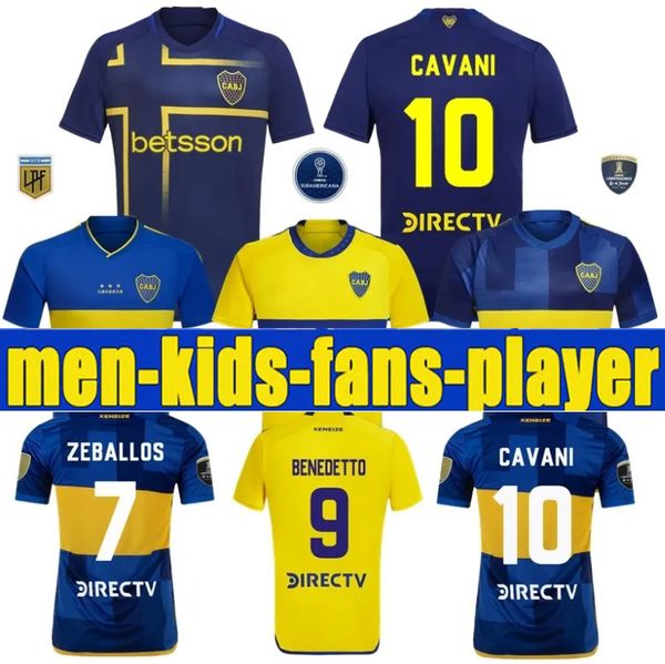 2024 2025 CA Boca Juniors Cavani Terzo Maglie da calcio 24 25 Carlitos Retro Maradona Club Atletico Conmebol Libertadores Janson Football Shirt Set uniform