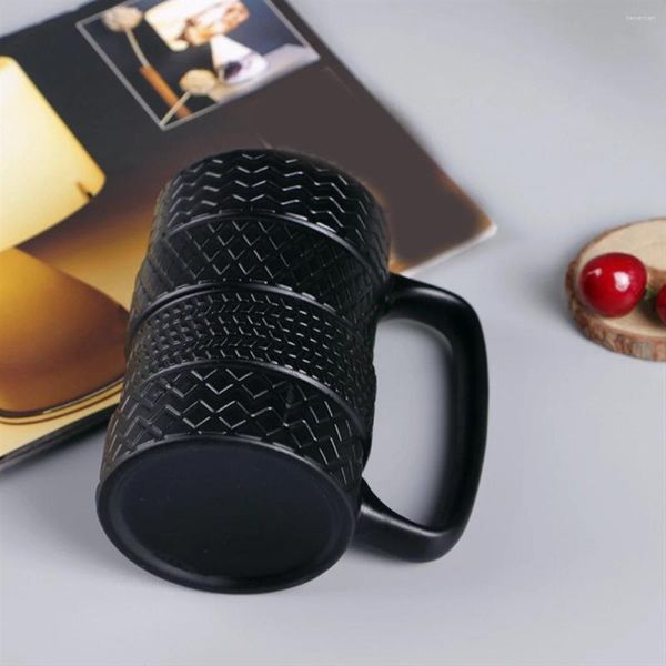 Canecas pneu de cerâmica engraçado 500ml Capacidade de café Caneca de café da manhã Cereal leite chá de chá de água do escritório Presentes de novidade