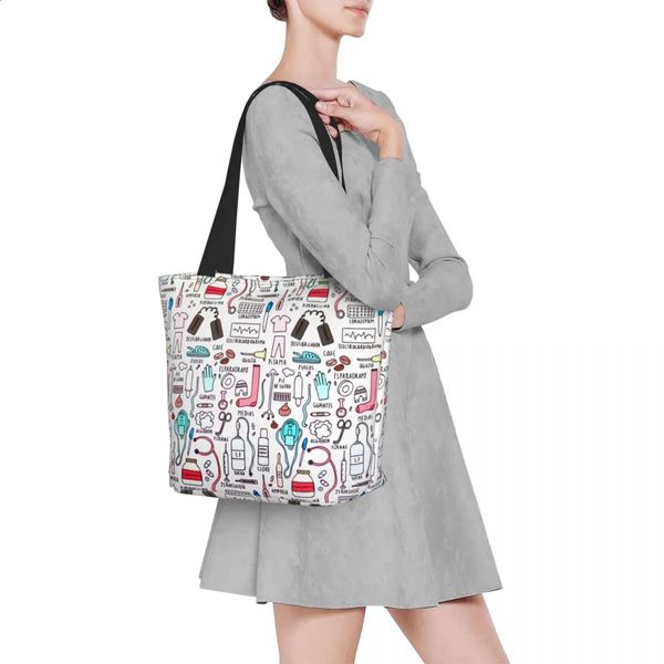 Noisydesigns shopping shopping shopping shopper borse tela fumetton pattern tate per donne borse da viaggio da viaggio per ragazze 240328