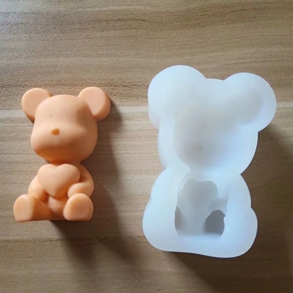 3D Bären Herz Liebe Silikonkekse Fondant Schimmel Kuchenform Gelee Süßigkeitendekoration