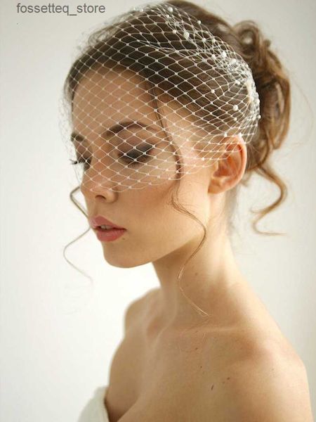 Hochzeitshaarschmuck Hochzeit Haar Schmuck Mode Braut Vogelkäse Gesichtsschleier für Frauen Hochzeit Party Hüte und Faszinatoren Haarzubehör 230727 L240402