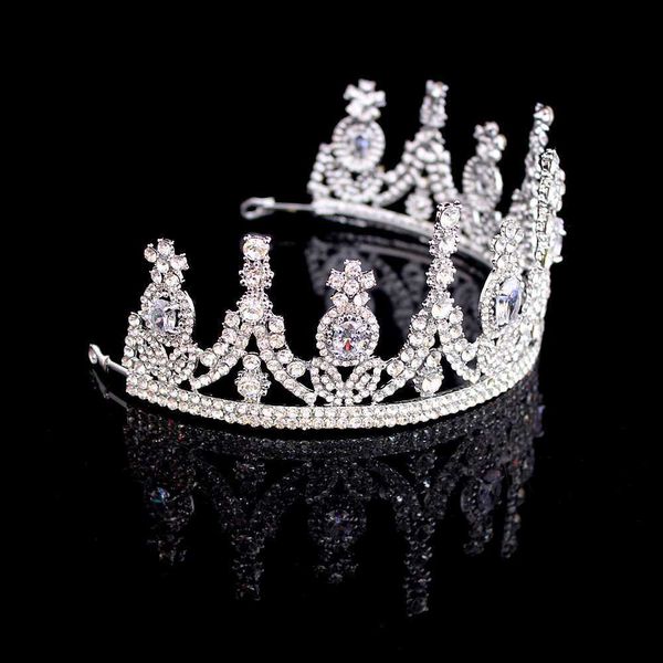 Hochzeitshaarschmuck Tiaras Kronen Hochzeitshaarschmuck Kristall Großhandel Mody Girls Abend Prom Party Kleider Accessoires Kopfstücke L240402