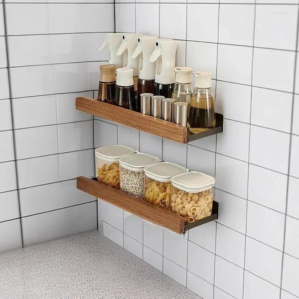 Küche Aufbewahrung Multifunktionale Gegenstände Wandregal Holzbläser Badezimmer Regale Kein Schlag montiertes Waschbecken