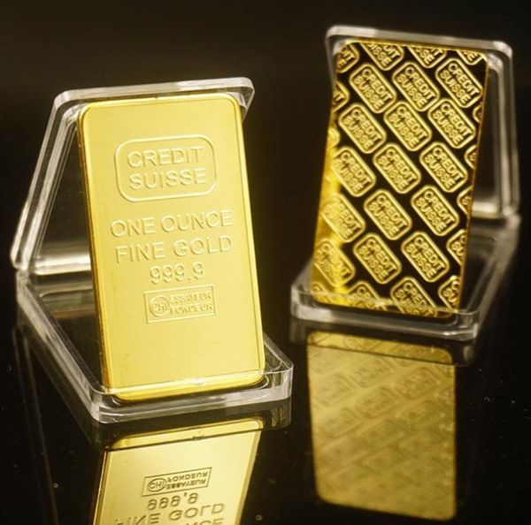 Kunsthandwerkskollektion 1 Unzen 24k vergoldete Kredit Suisse Gold Bar Bullion Sehr schönes Geschäft Geschenk mit verschiedenen Serien Nummer3466307