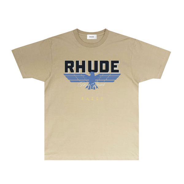 RHUDE Summer Tshirt Womens and Mens Designer T-Shirt Trendy Marke Kurzarm RH051 Blue Eagle Print kurzärmelig T-Shirt Größe S-XXL
