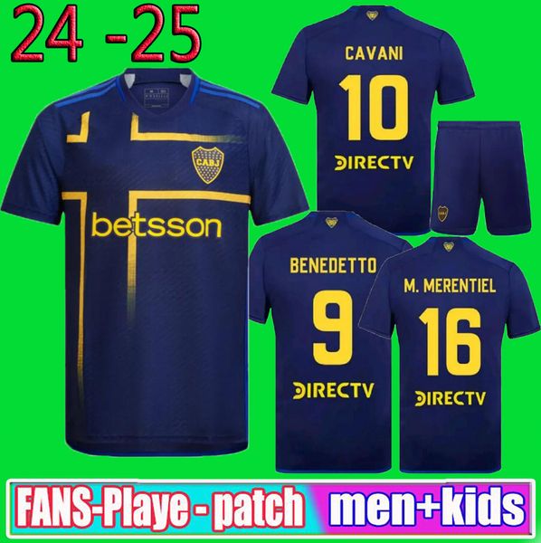 2024 2025 CA Boca Juniors Maglie da calcio Cavani 24 25 Carlitos Maradona Club Atletico Conmebol Libertadores Janson Football Shirt Sets Uniform