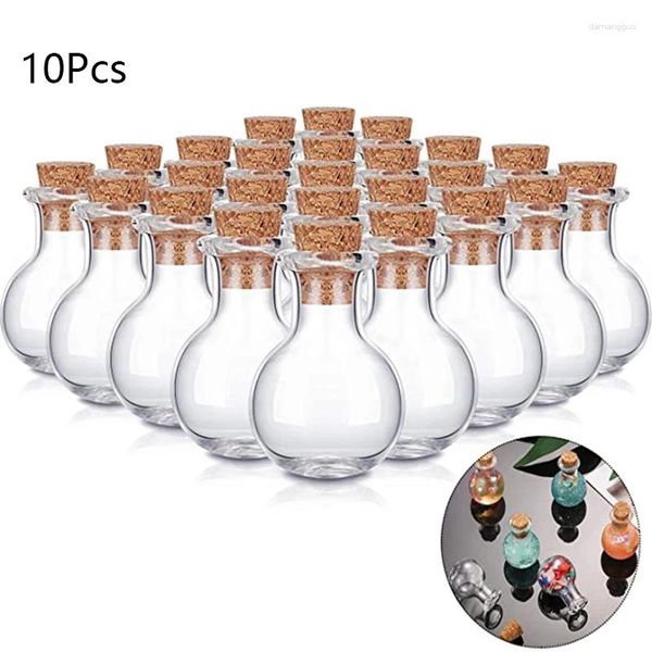 Aufbewahrung Flaschen 10pcs Mini Glas klare Driftding kleiner Wünsche mit Kork -Stopper für Hochzeits Geburtstagsfeier DIY -Handwerk