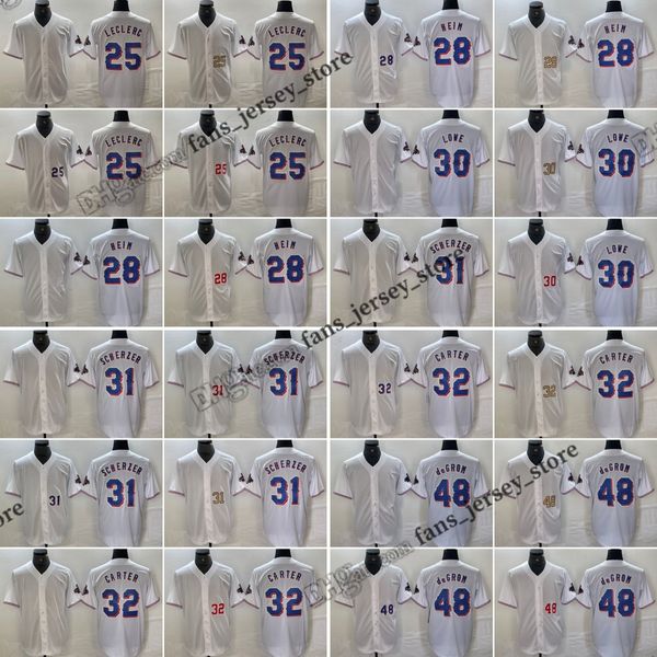 2024 Maglie da baseball Nuova stagione 48 Jacob Degrom 53 Adolis Garcia 2 Marcus semien Corey Seager Jose Leclerc Nathaniel Lowe Max Scherzer Jonah Heim