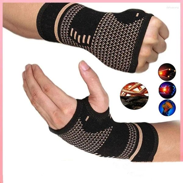 Luvas de ciclismo 1PCS Brace de pulso de compressão com proteção de correia de pressão Pressão Proteção de pulseira tricô Pressurizado Bandage Suporte