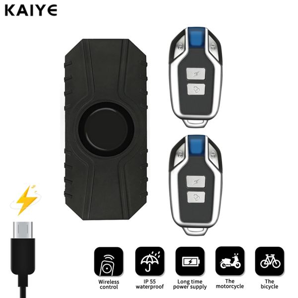 Kit wireless antiteft vibrazione ciclista allarme allarme motociclistico impermeabile con sensore di sicurezza della bici elettrica a telecomando 113db 113db