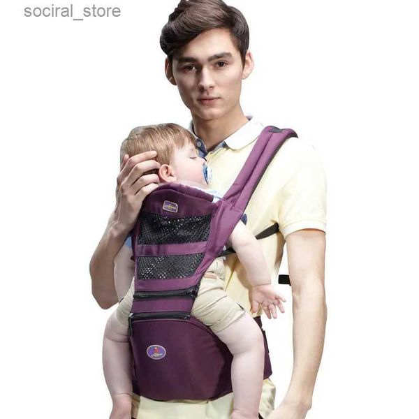 As transportadoras lingam as mochilas de mochila ergonômica respirável Backpack portátil portátil portátil portátil Carrier de bebê Kangaroo Hipseat Heaps Baby Sling Transwer Load 20kg L45