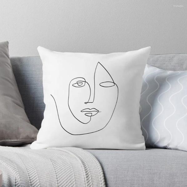 Cuscino Abstract Face - One Line Art Throw Christmas Cases