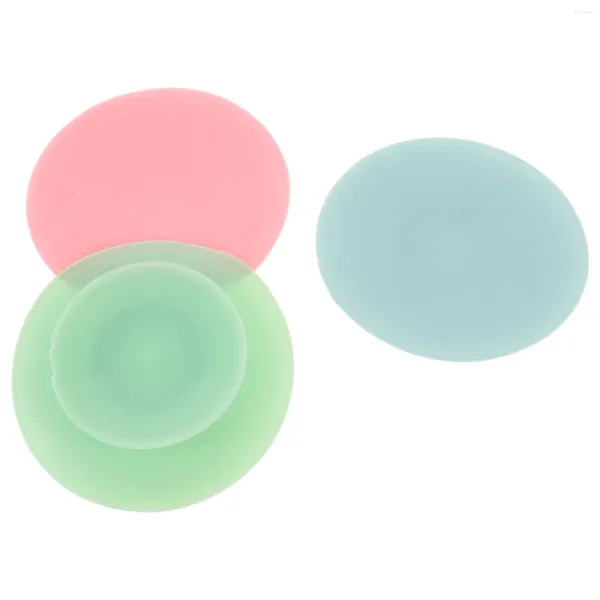 Cucina deposito 3 pezzi adesivi a ciotola fissa per bambini succhiaio posate geliti a doppia faccia in silice gel di silice di fissaggio di aspirazione silicone