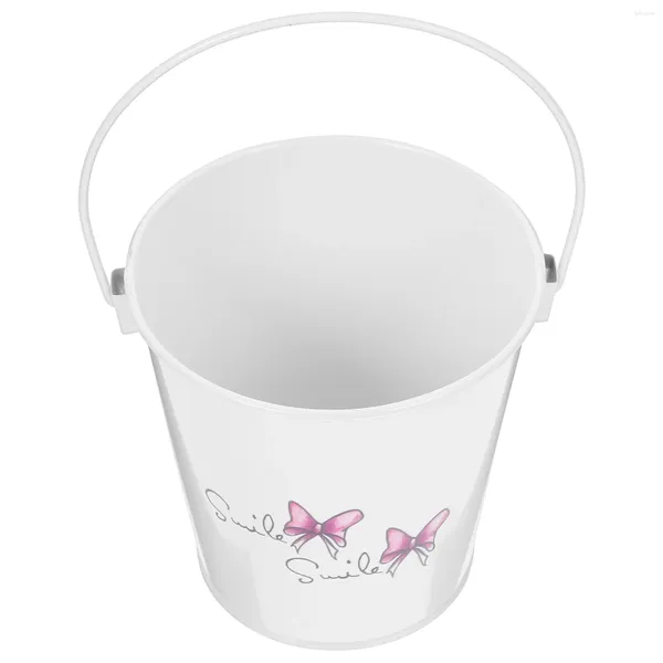 Vasos Tin Bucket Flower Pot Decorativo Escritório fresco Planta branca Adornamento Vaso criativo forjado