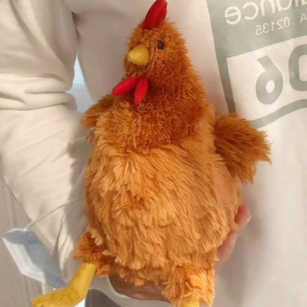 Simulazione creativa giocattoli di pollo peluche divertenti gravi bambole decorazioni per la camera da casa morbida per il compleanno per bambini regali di Natale 240325