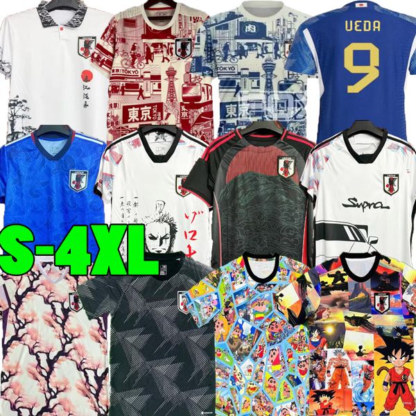 4xl 2024 3xl Giappone Maglie da calcio Cartoon Ueda Ito Isagi Atom Tsubasa Minamino Doan Kubo Mitoma Tomiyasu Endo Nakata 22 23 24 Shirt calcistico giapponese T cinese MMA