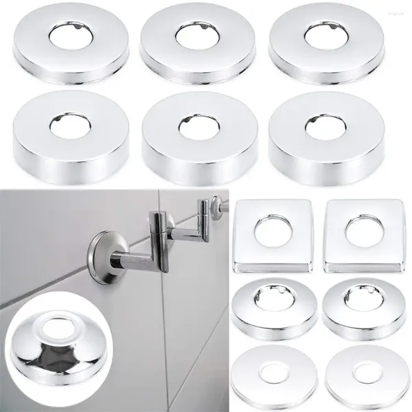 Torneiras de cozinha 1pcs Tampa de flange de chuveiro Torneira decorativa acabamento cromado de aço inoxidável tampas de parede de tubo de água acessórios de banheiro acessórios