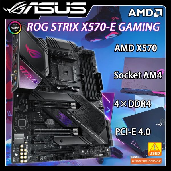 IMPRESSORES ASUS ROG STRIX X570E SOCKETA DE GAMING AM4 AMD X570 MOTERBOOL DDR4 128GB M.2 PCIE 4.0 R9 R7 R5 R5 CPUS HDMI PORTA DE VISÃO USB3.2