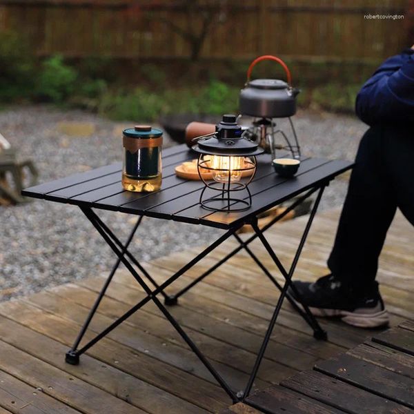 Camp Furniture Outdoor Tragbares Klapphaut Aluminiumlegierung Tisch Picknick Camping Grill einfach Freizeit großes Medium und klein