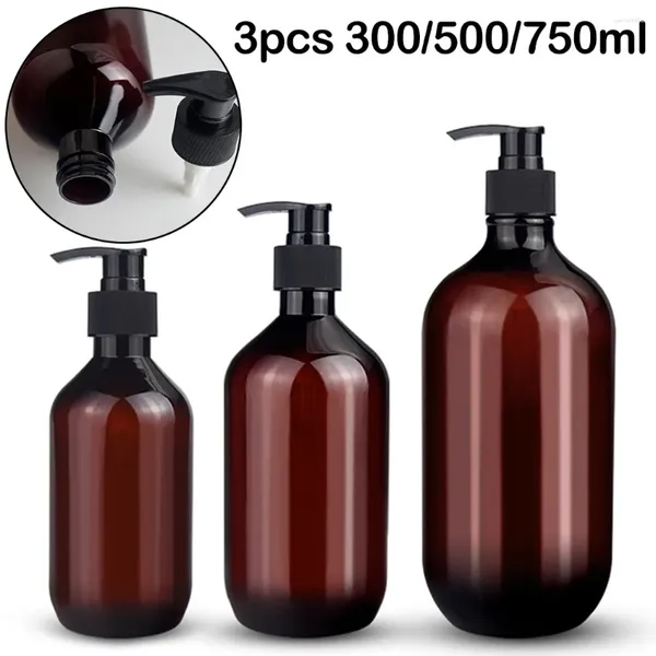 Dispenser di sapone liquido 3pcs 300 ml/500 ml/750 ml Pompa bottiglia Svuota Scapace Shampoo Press Press Sub