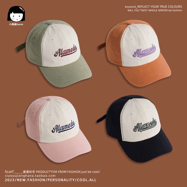 Abbigliamento da lavoro alla moda Casual Colore Cambiatura ricamata da donna ricamata Donna coreana Versatile Ombreggiatura da sole Baseball Cap da baseball per uomini 89