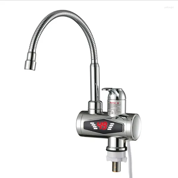 Torneiras de cozinha 3000W 220V Aquecedor de água elétrica Tap instantânea Torneira de aço inoxidável