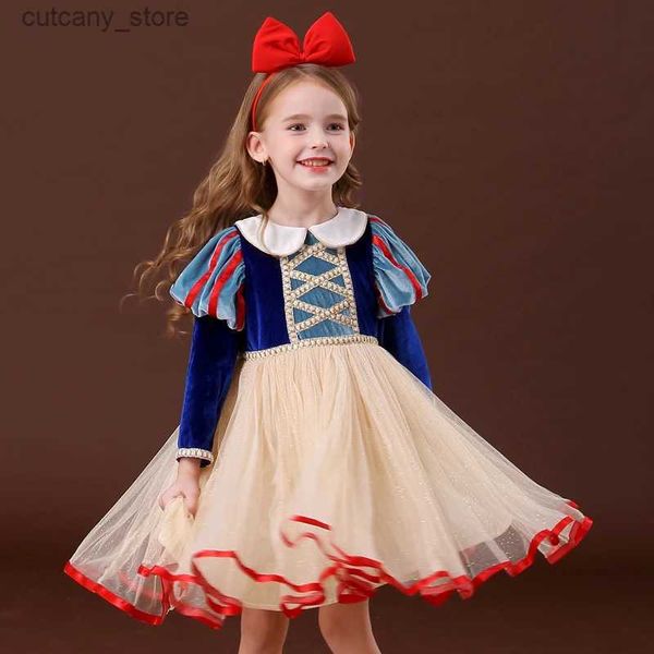 Mädchenkleider Kinder Mädchen Mädchen Kleid Prinzessin Kostüm Kinder Baby Geburtstag Halloween Party Kostüm Girls Cosplay -Kleid+Stirnband L240402