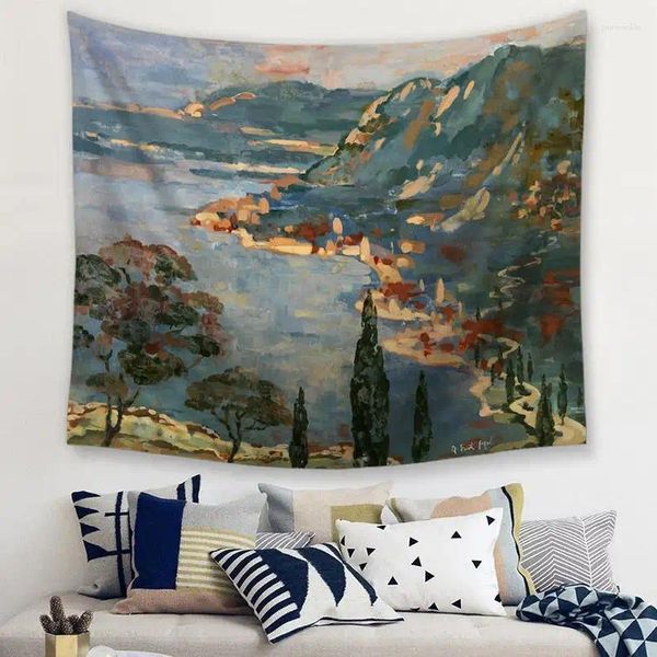 Гобеленцы ландшафт горная стена подвесной гобелен известных абстрактных картин
